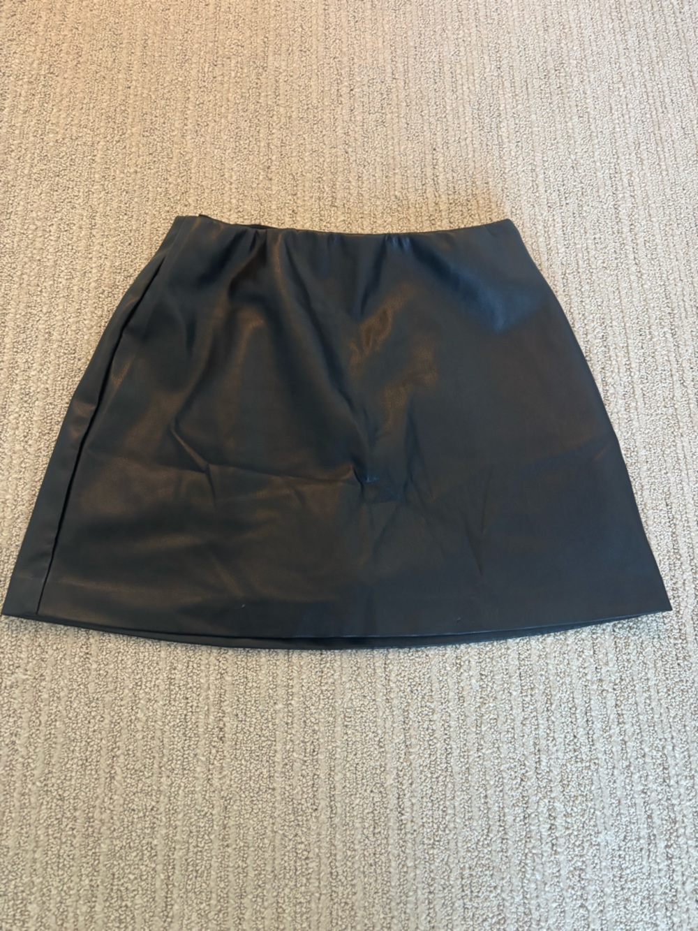 Abercrombie & Fitch Scarlett Mini Skort in Black Leather